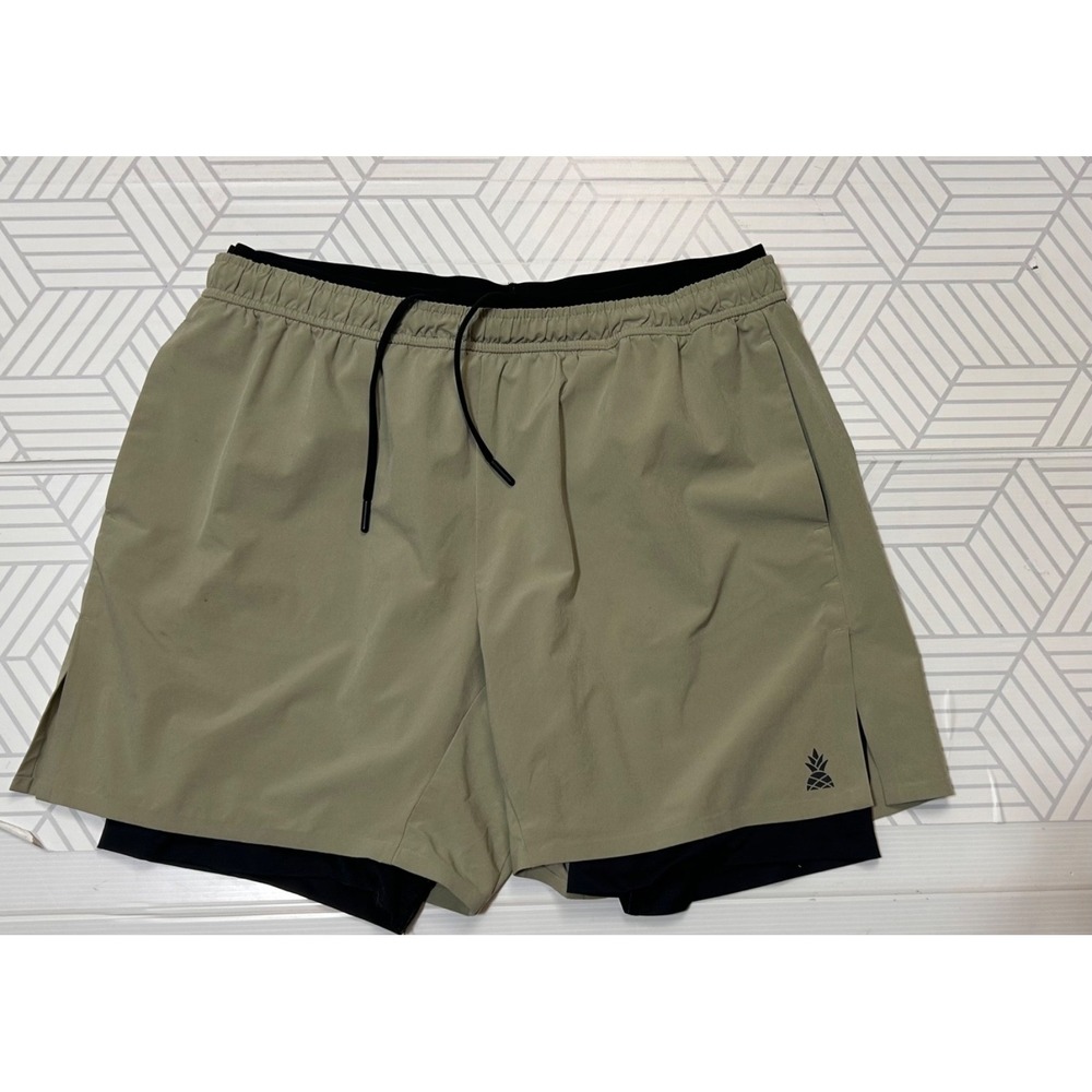 Chubbies Shorts Mens XL fits L M Lined Gym Running Training Shorts Khaki a6